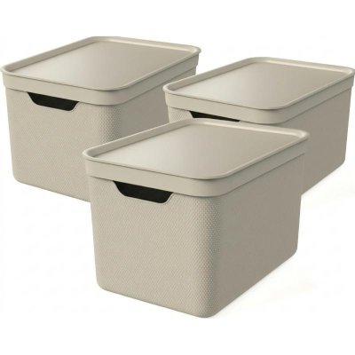 Jive Deco Kapaklı Depolama Kutusu 16 L (3'lü Set)